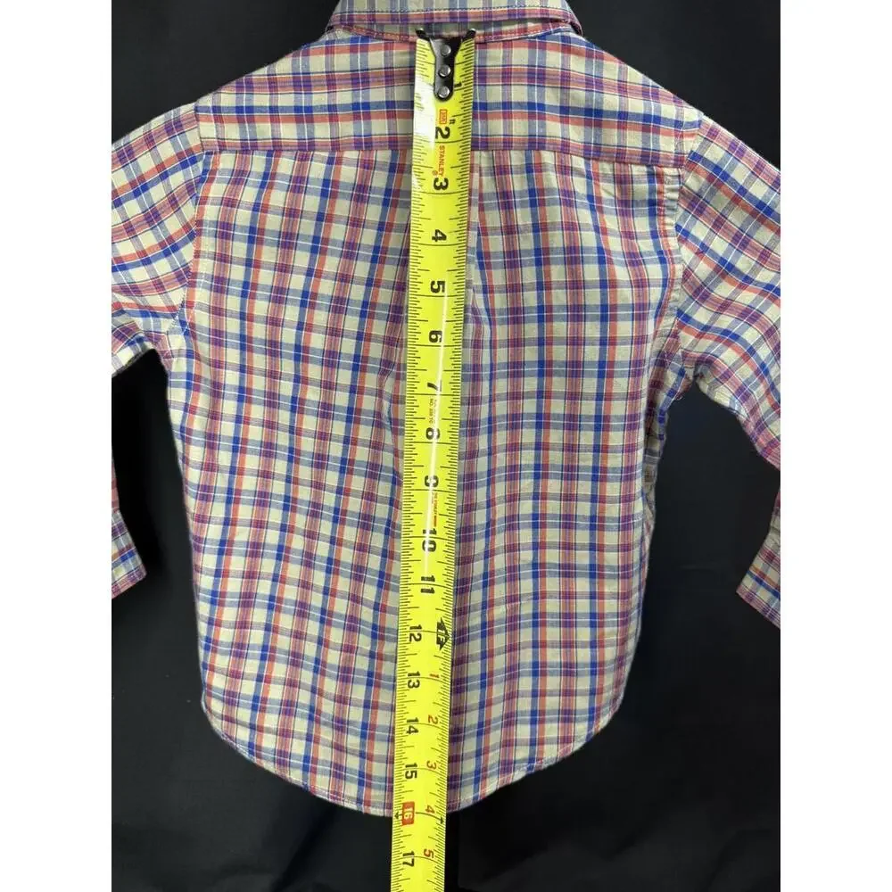 Vintage‎ J.G. Hook Shirt Boys 4 Plaid Button Down Long Sleeve Made USA 90s